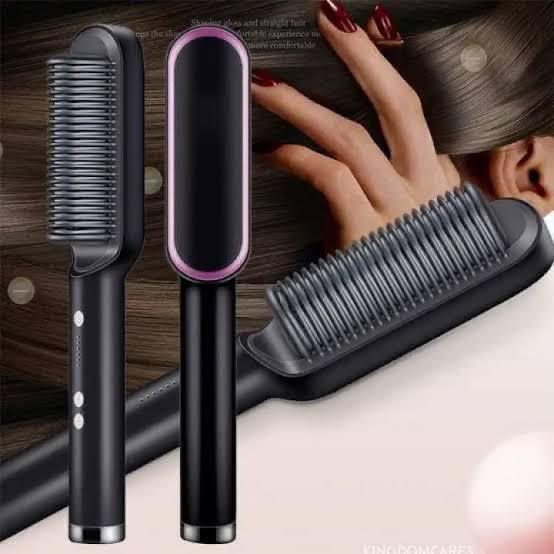 Hqt-909b Electric Hair Straightening & Curling Comb/brush – Dual-purpose Professional Hair Styler, Non-damaging Splint, | 2 In 1 Hair Straightener | ( Random Color ) Pakletdeal