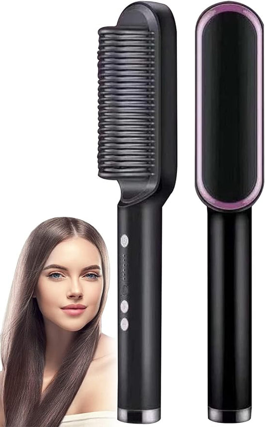 Hqt-909b Electric Hair Straightening & Curling Comb/brush – Dual-purpose Professional Hair Styler, Non-damaging Splint, | 2 In 1 Hair Straightener | ( Random Color ) Pakletdeal