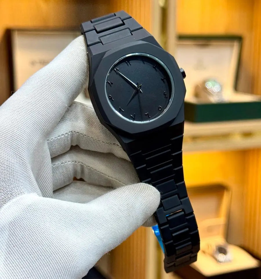 Full Black Aura Quartz Watch – Lightweight Design, , Premium Quality & Finish Pakletdeal